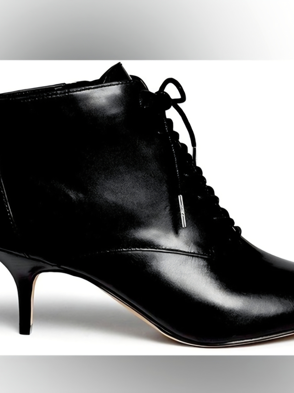 Michael Kors Black Leather Lace-Up Ankle Booties